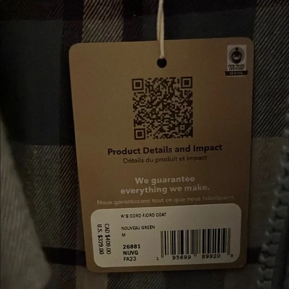 NWT Patagonia Green Cord Fjord Corduroy Jacket - Picture 6 of 6